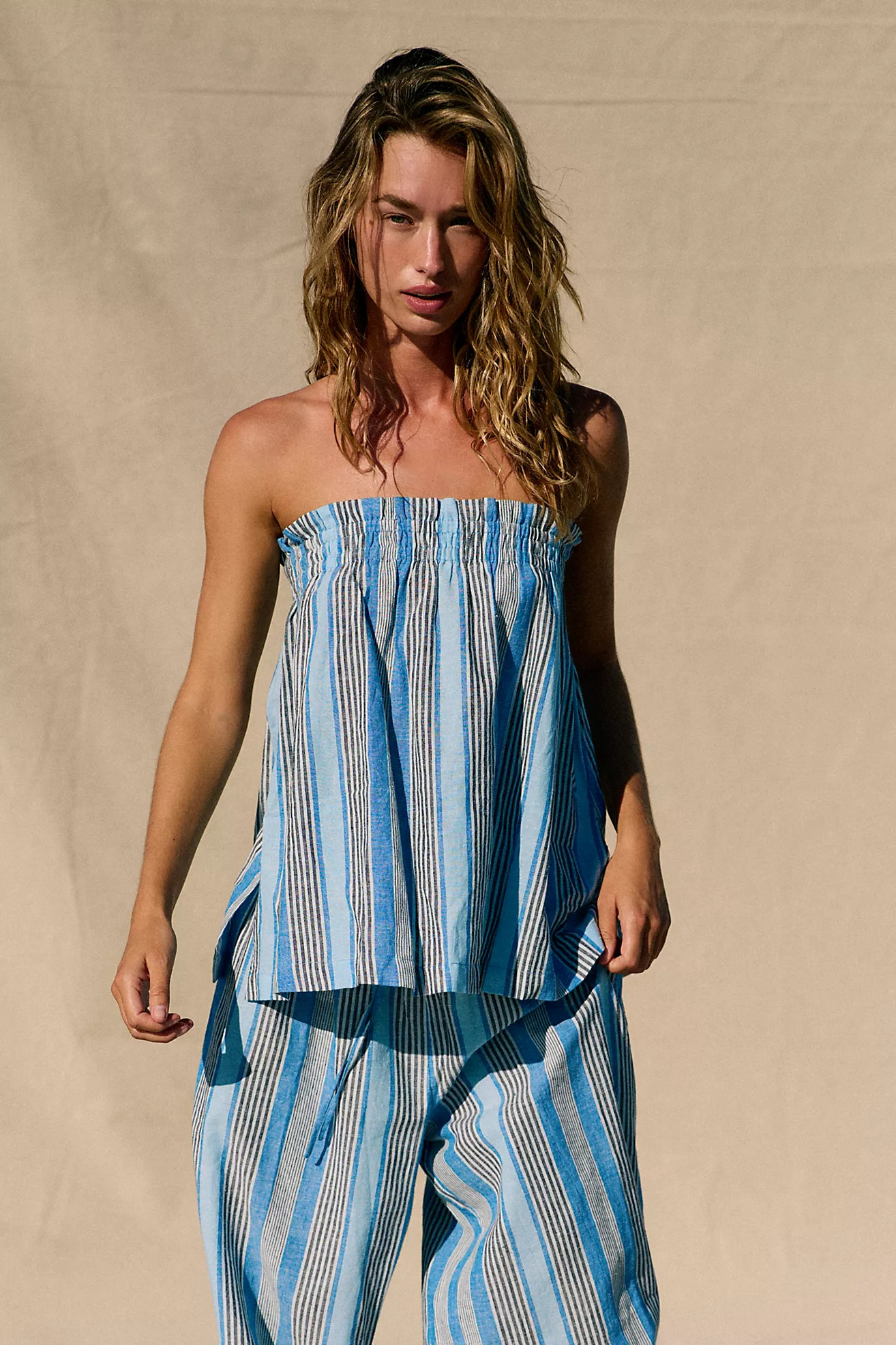 Corfu Striped Cotton-Linen Set | Free People (Global - UK&FR Excluded)