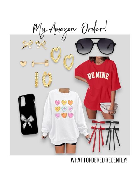 What I ordered recently from Amazon! Amazon haul. Valentine’s Day. Huggie earrings & hoops. Heart studs. Bow earrings. Valentine’s Day sweatshirt. Hair bows. Bow iPhone case. 


#LTKfindsunder50 #LTKSeasonal #LTKGiftGuide