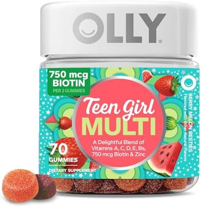 Olly Teen Girl Multi Gummy, Healthy Skin and Immune Support, 15 Essential Vitamins, Biotin, Zinc,... | Amazon (US)