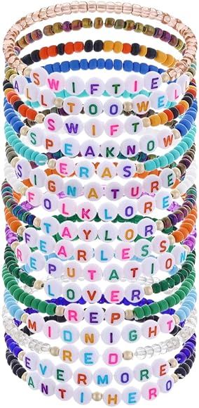 MEKZU 16PCS Taylor Bracelets Set for Swiftie Fans Tour Concert Outfit Accessories Lover Reputatio... | Amazon (US)