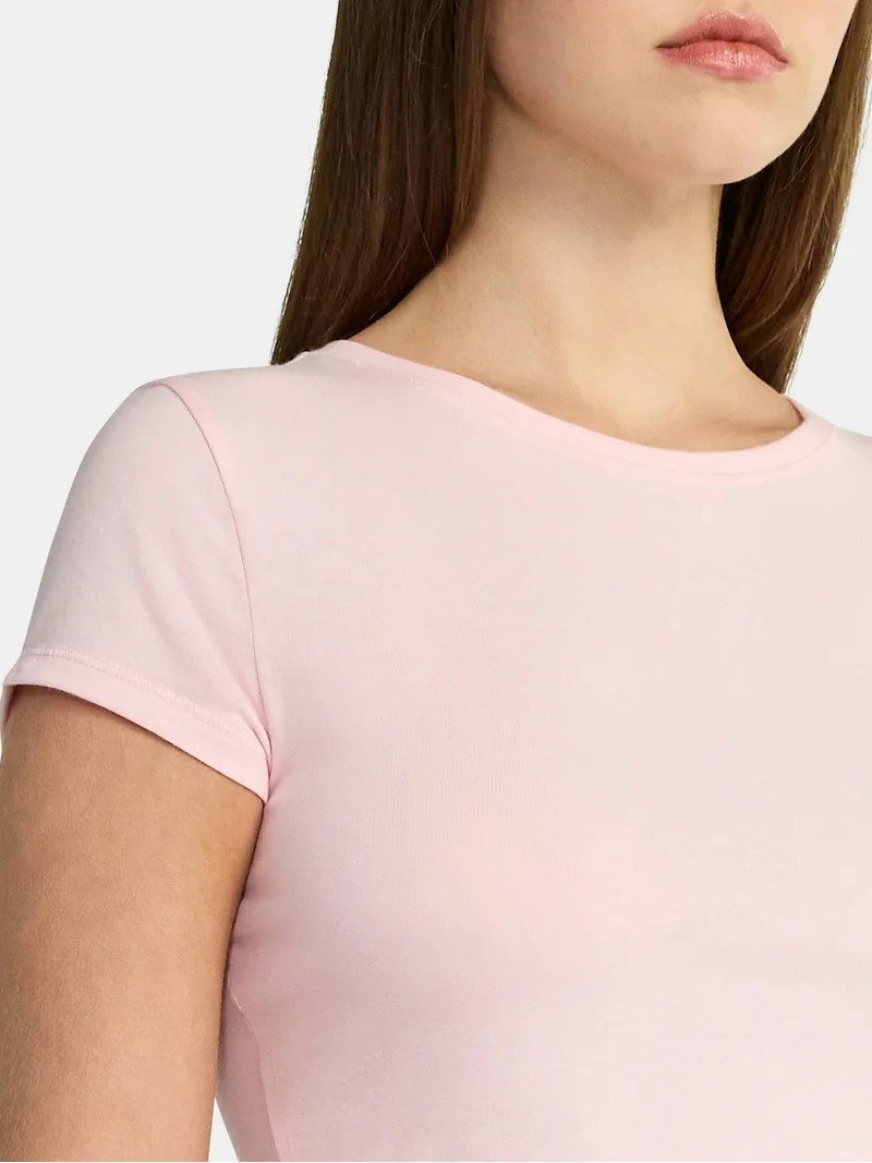 No Boundaries Crew Neck Tee with Short Sleeves, 1 or 3-Pack, Women’s Sizes XXS-XXL | Walmart (US)