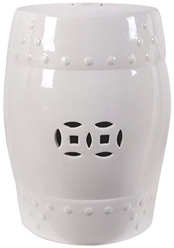 18" Ceramic Garden Stool White | Amazon (US)