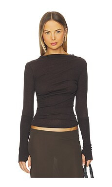 Enza Costa Cashmere Twist Top in Dark Brown from Revolve.com | Revolve Clothing (Global)