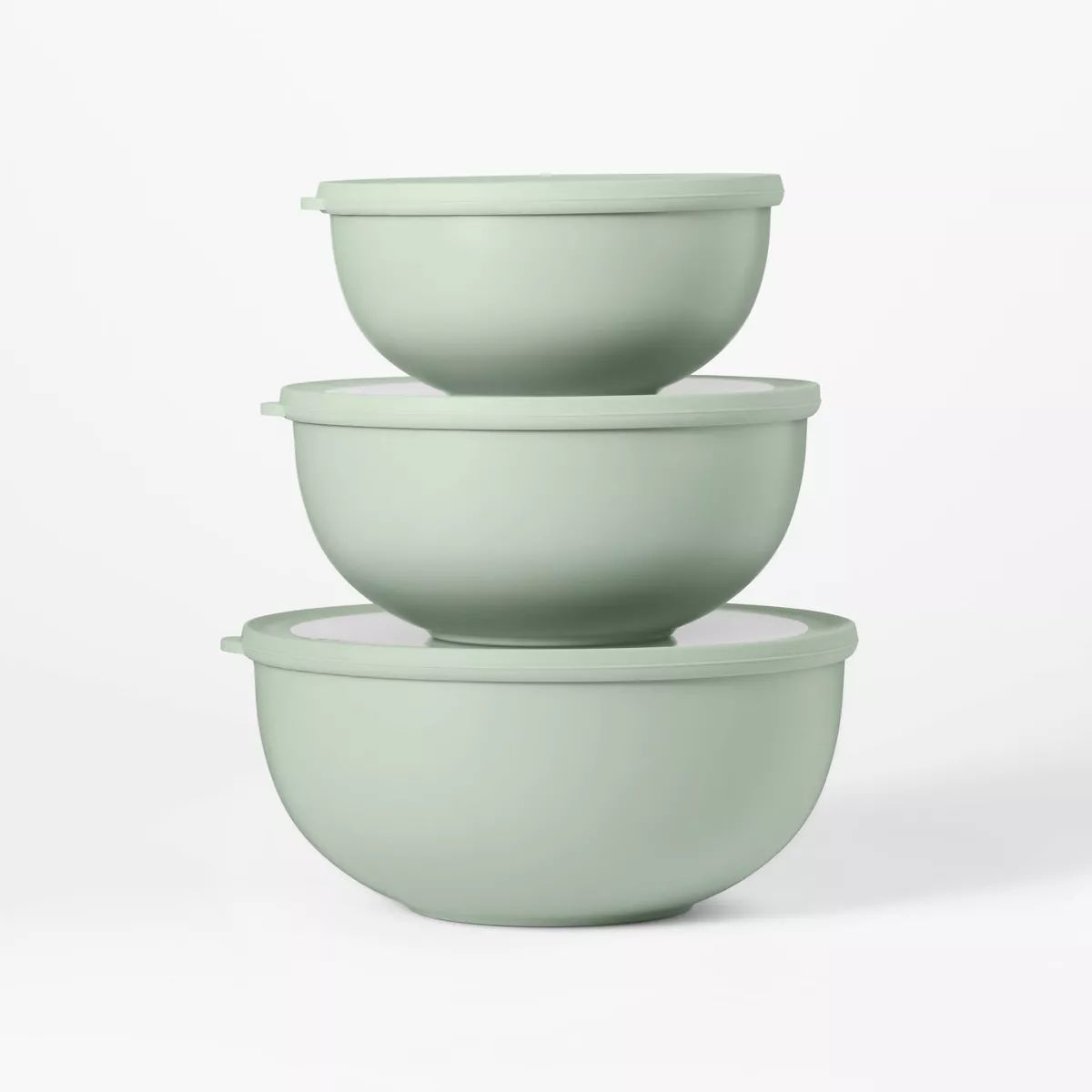 Set of 3 Plastic Mixing Bowl Set with Lids - Figmint™ | Target