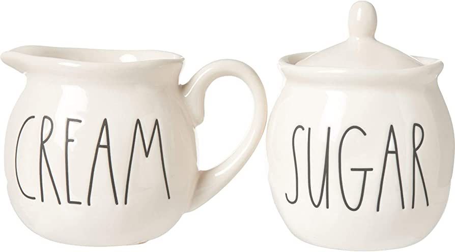 Rae Dunn by Magenta Ceramic CREAM and SUGAR in large letters 2 piece set | Amazon (US)