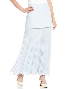 Antonio Melani Kylie Linen Blend Textured Chiffon Pleated Maxi Skirt | Dillard's | Dillard's