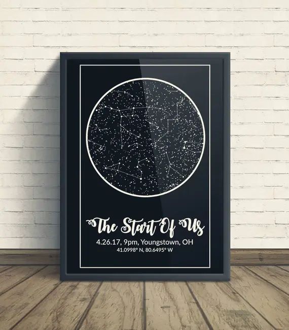 Custom Star Map, Night Sky Print, Star Map Poster, Wedding Gift, Constellation, Wedding Anniversa... | Etsy (US)
