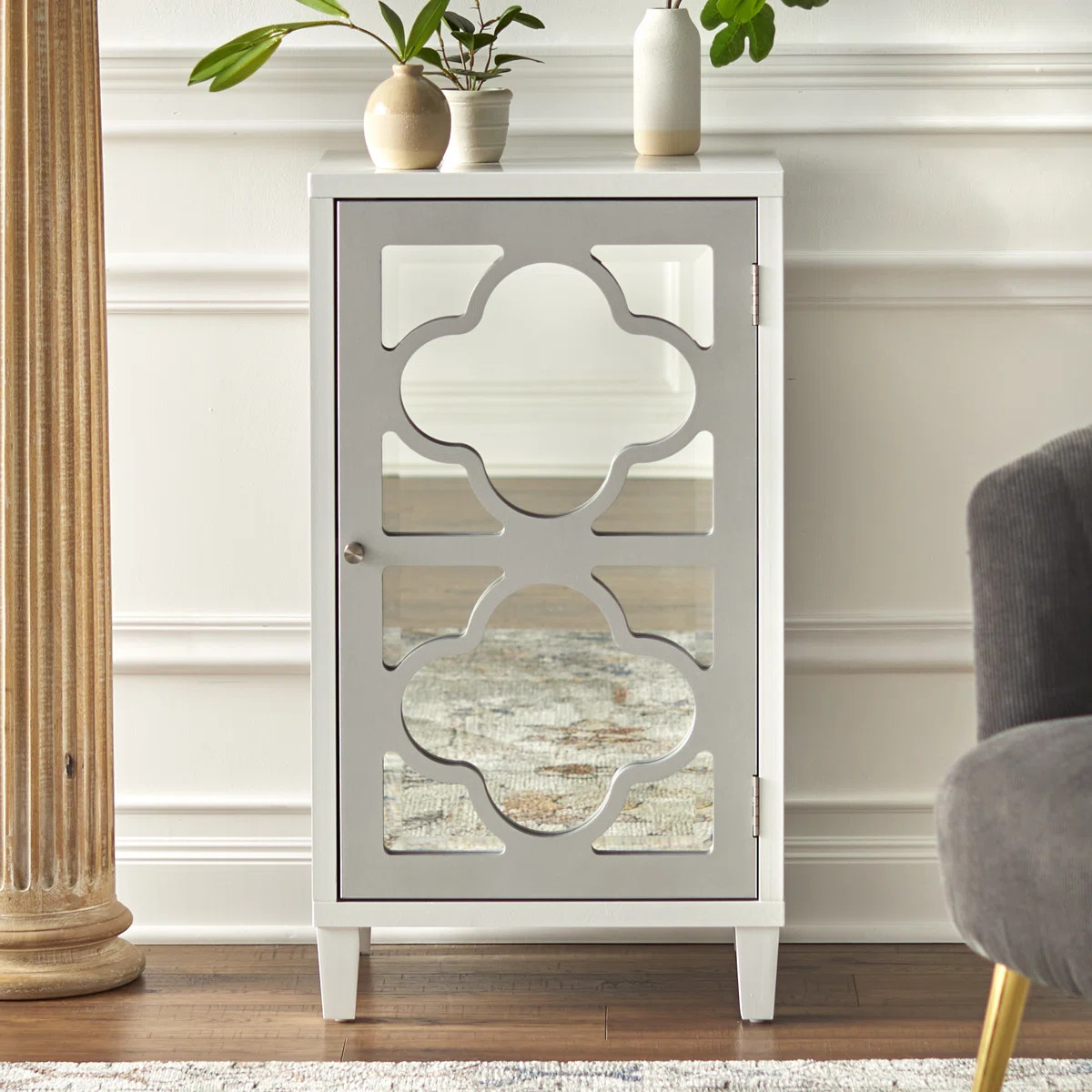 Wealdstone 1-Door Mirrored Accent Cabinet with Adjustable Shelf | Wayfair North America