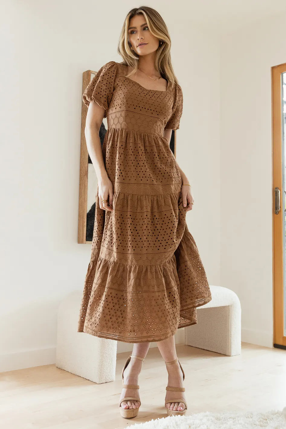 Allie Midi Dress in Brown | Böhme US