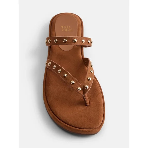 Time and Tru Women's Studded Flip Flop Sandals | Walmart (US)