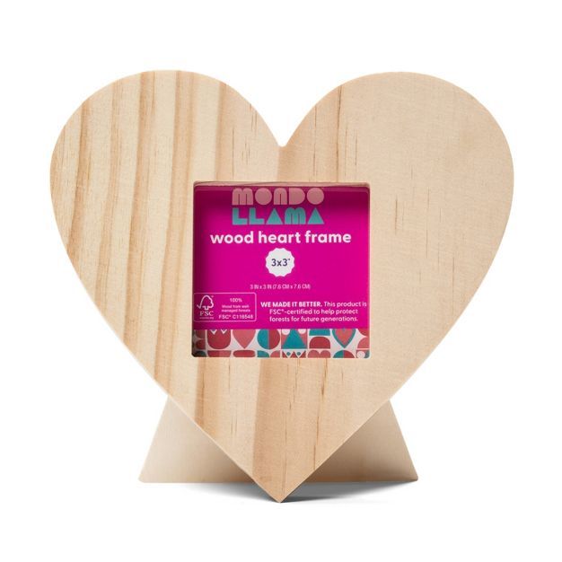 Valentine's Day Heart Picture Frame Wood Base - Mondo Llama™ | Target