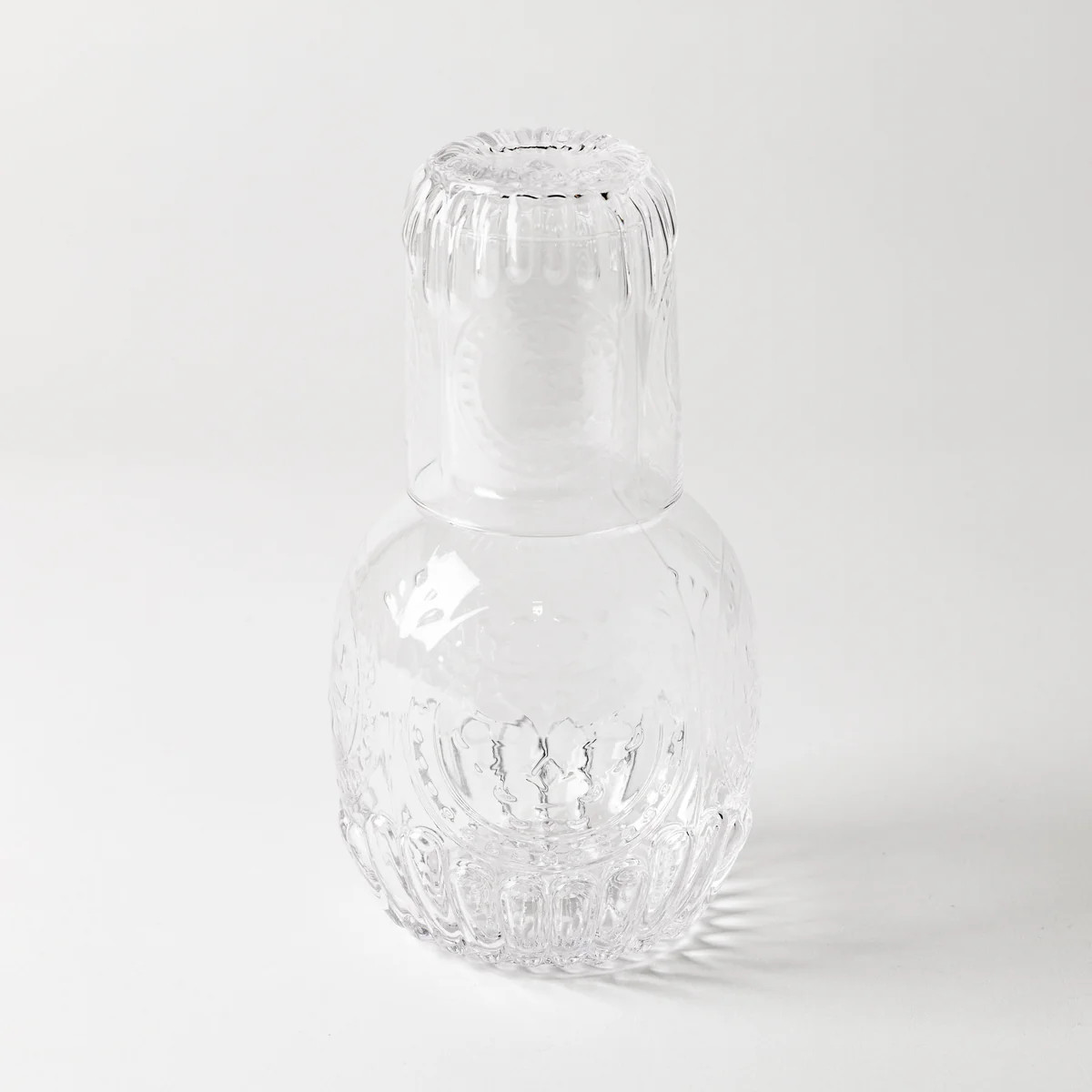 Embossed Glass Carafe & Glass | Modern Locke