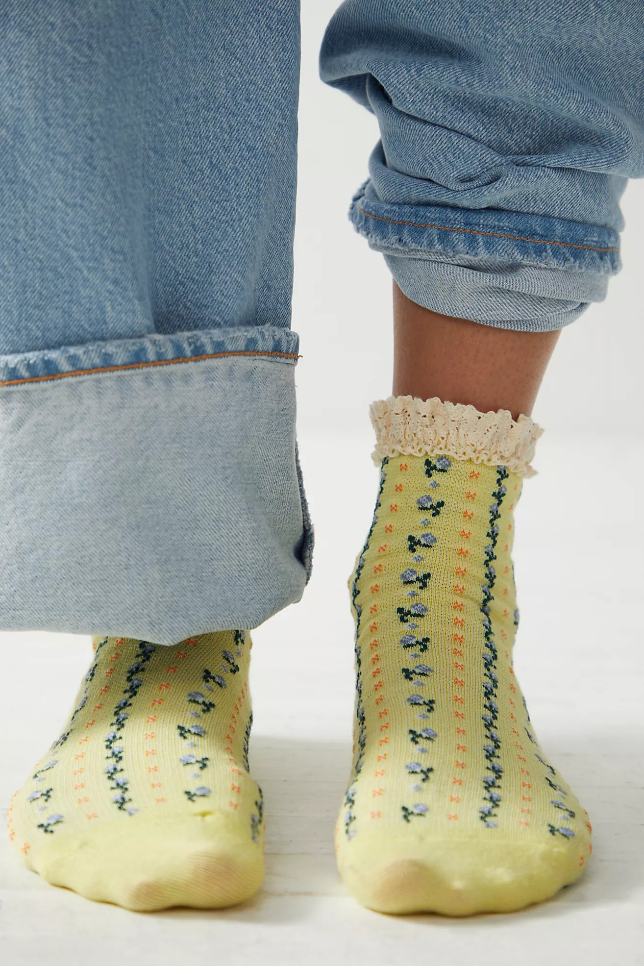 Rosebud Waffle Knit Ankle Socks | Free People (Global - UK&FR Excluded)