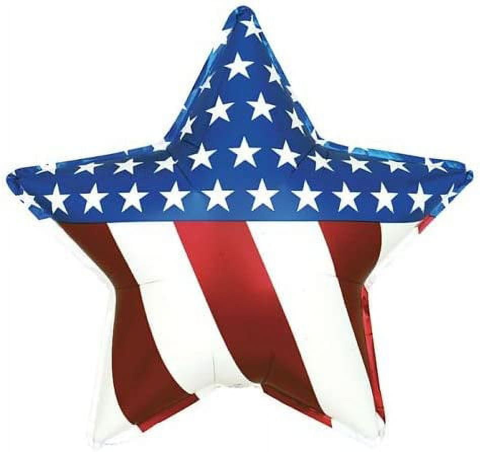 PMU Patriotic Star Shaped Flag 30 Inch Mylar-Foil Balloon Pkg/1 | Walmart (US)