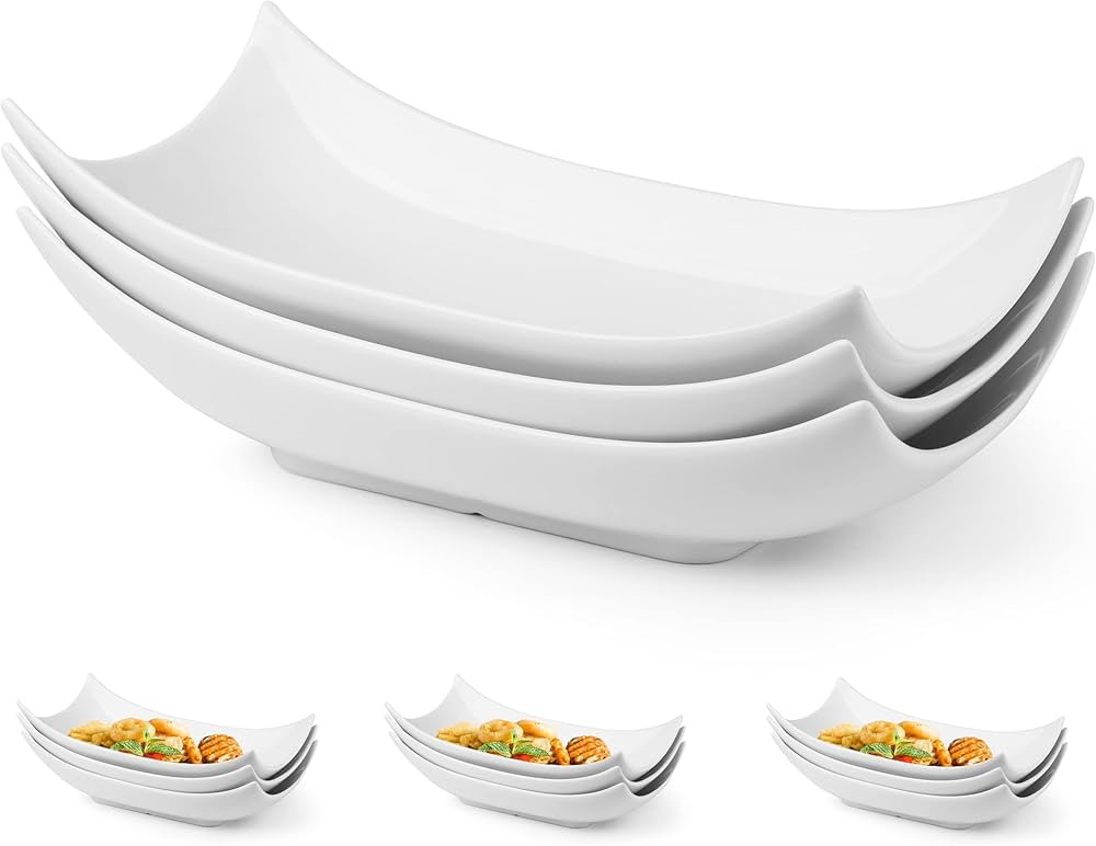 LAUCHUH Decorative Bowl Serving Platter White Serving Dishes Decorative Centerpiece Deep Serving ... | Amazon (US)