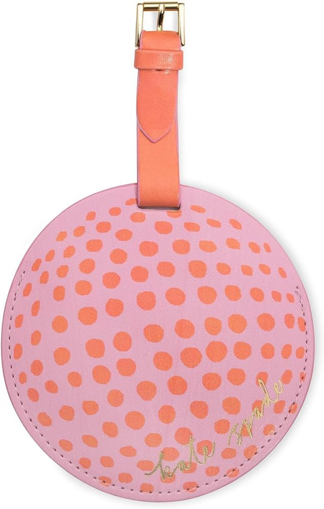 Kate Spade New York Round Vegan Leather Luggage Tag, Durable Suitcase ID Tag, Mini Golf | Amazon (US)
