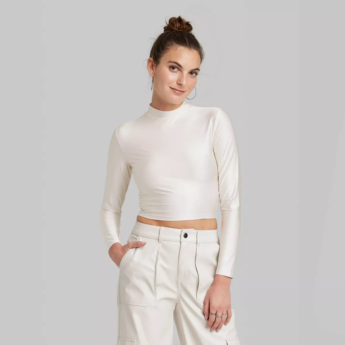 Women's Long Sleeve Mock Neck T-Shirt - Wild Fable™ | Target