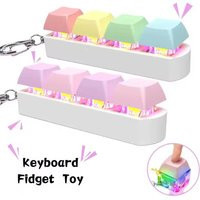 Keyboard Fidget Keychain 4 Keys Finger Keyboard Decompression Toys Press Button Keycap Fidget Stress Relief Keyboard Clicker Toy | AliExpress (US)