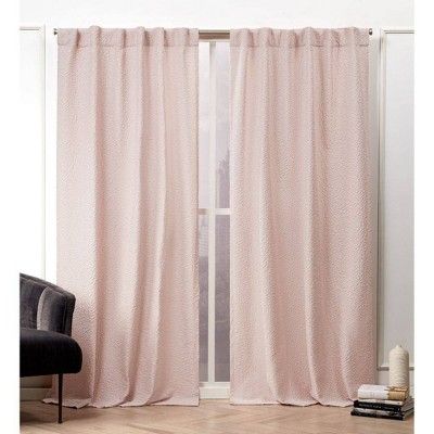 Textured Matelassé Hidden Tab Top Curtain Panel Pair - Nicole Miller | Target