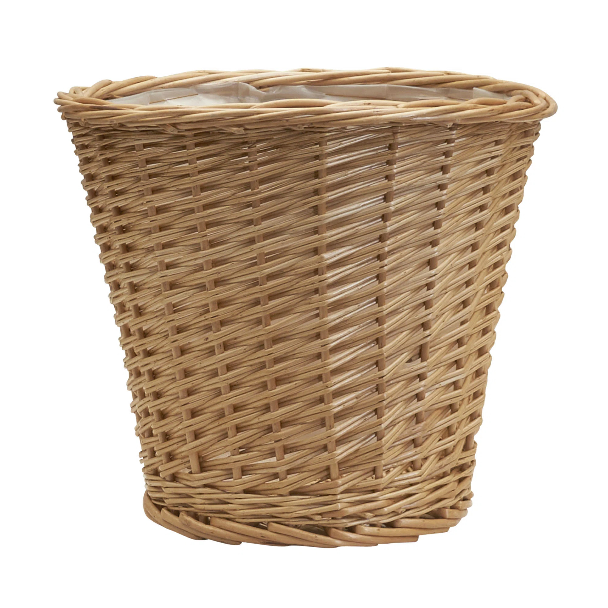 Willow Wicker Waste Basket, Medium, Handwoven with Built-In Plastic Liner, Durable and Attractive... | Wayfair North America
