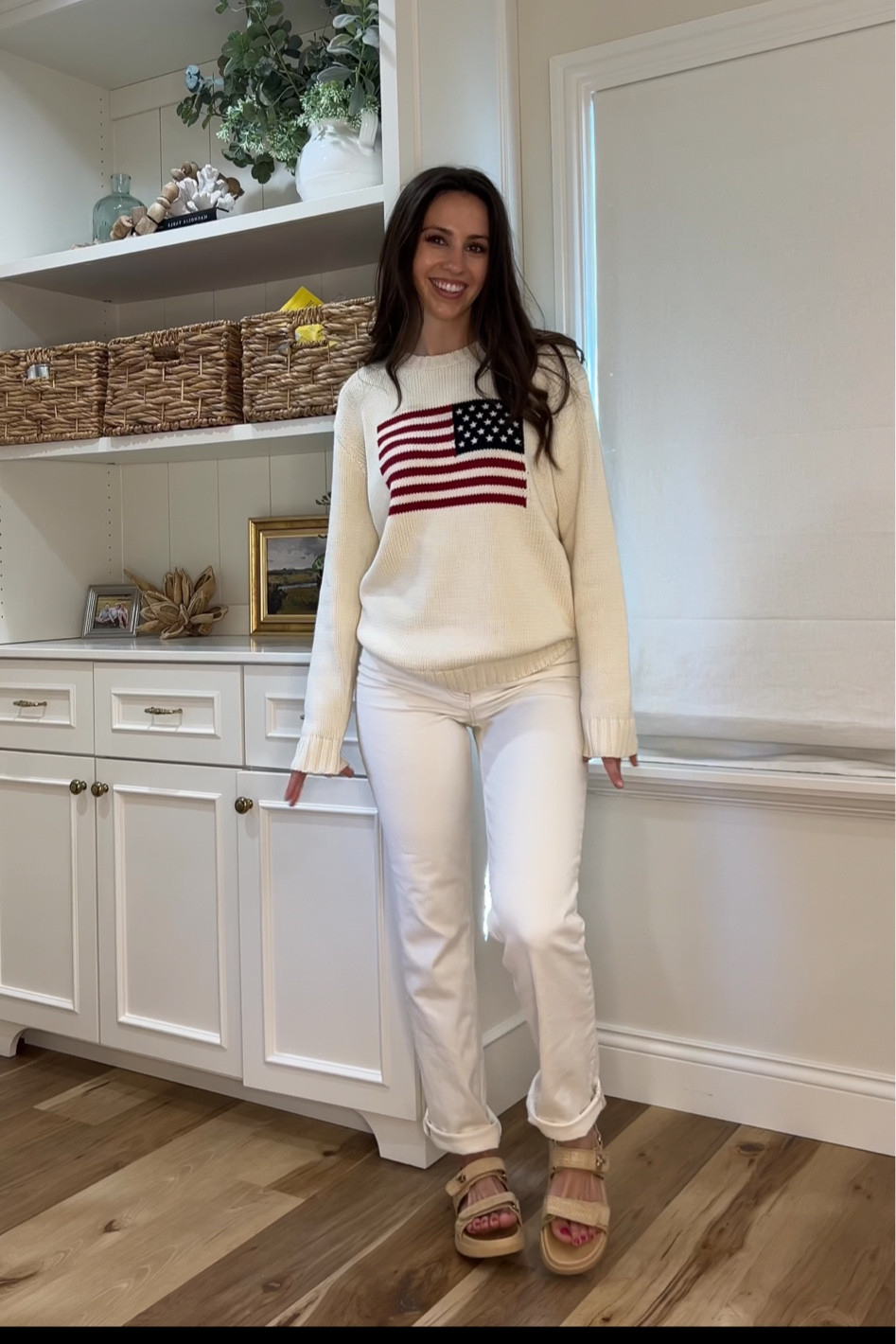 Brandy Melville, Brandy Melville flag sweater, flag sweater outfits, Abercrombie jeans, white jeans, cream jeans, 4th of July outfit, summer outfit, summer fashion

#LTKStyleTip #LTKShoeCrush #LTKFindsUnder100
