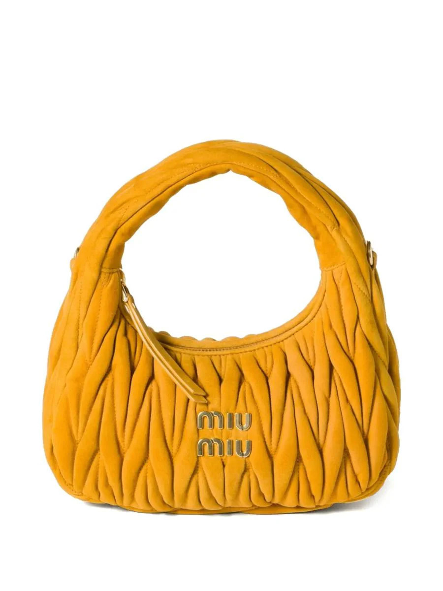 Miu Miu Wander Matelassé Suede Hobo Bag | Baltini