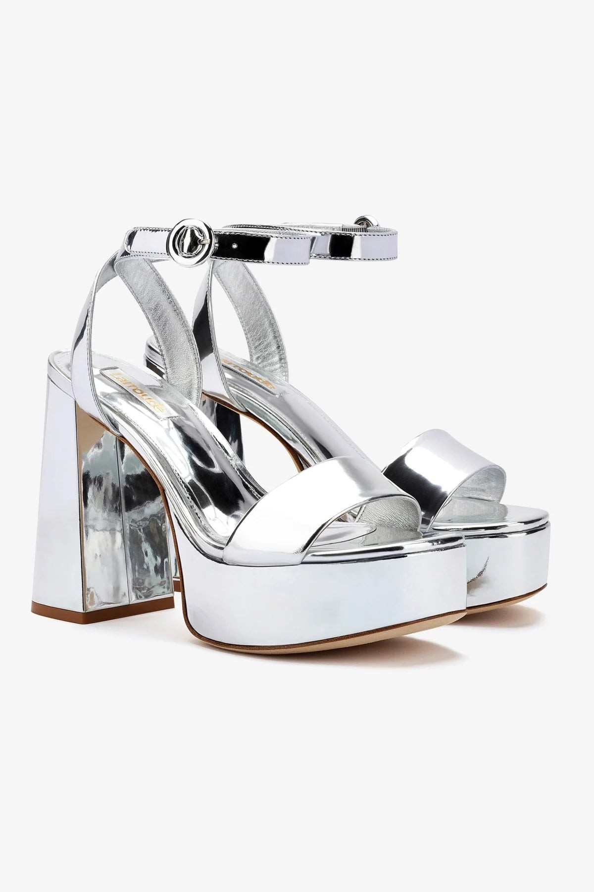 Dolly Sandal In Silver Specchio | Larroude