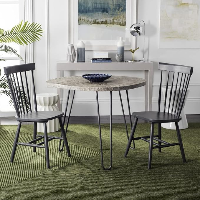 Safavieh American Homes Collection Parker Country Farmhouse Charcoal Grey Spindle Side Chair (Set... | Amazon (US)