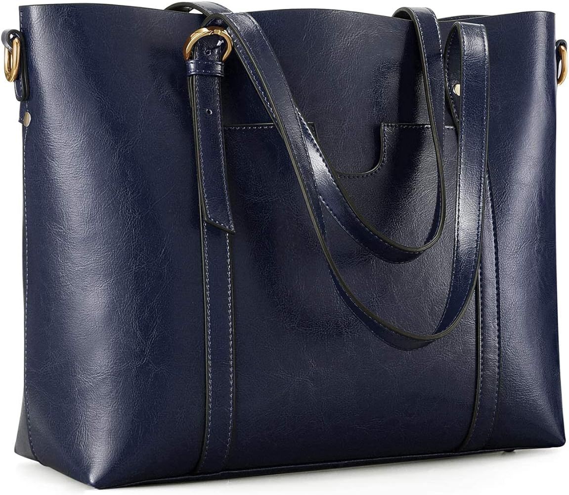 Kattee Genuine Leather Women Tote Bag Soft Handbags Vintage Shoulder Purses Fashion Top Handle Ba... | Amazon (US)