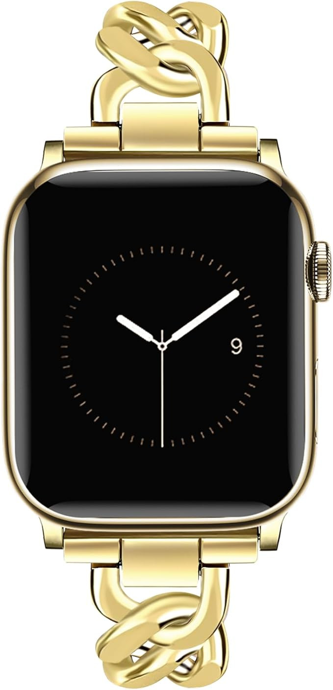 JR.DM Gold Watch Bands for Women Compatible with Apple Watch Band 38mm 40mm 41mm 42mm (S10) Adjus... | Amazon (US)