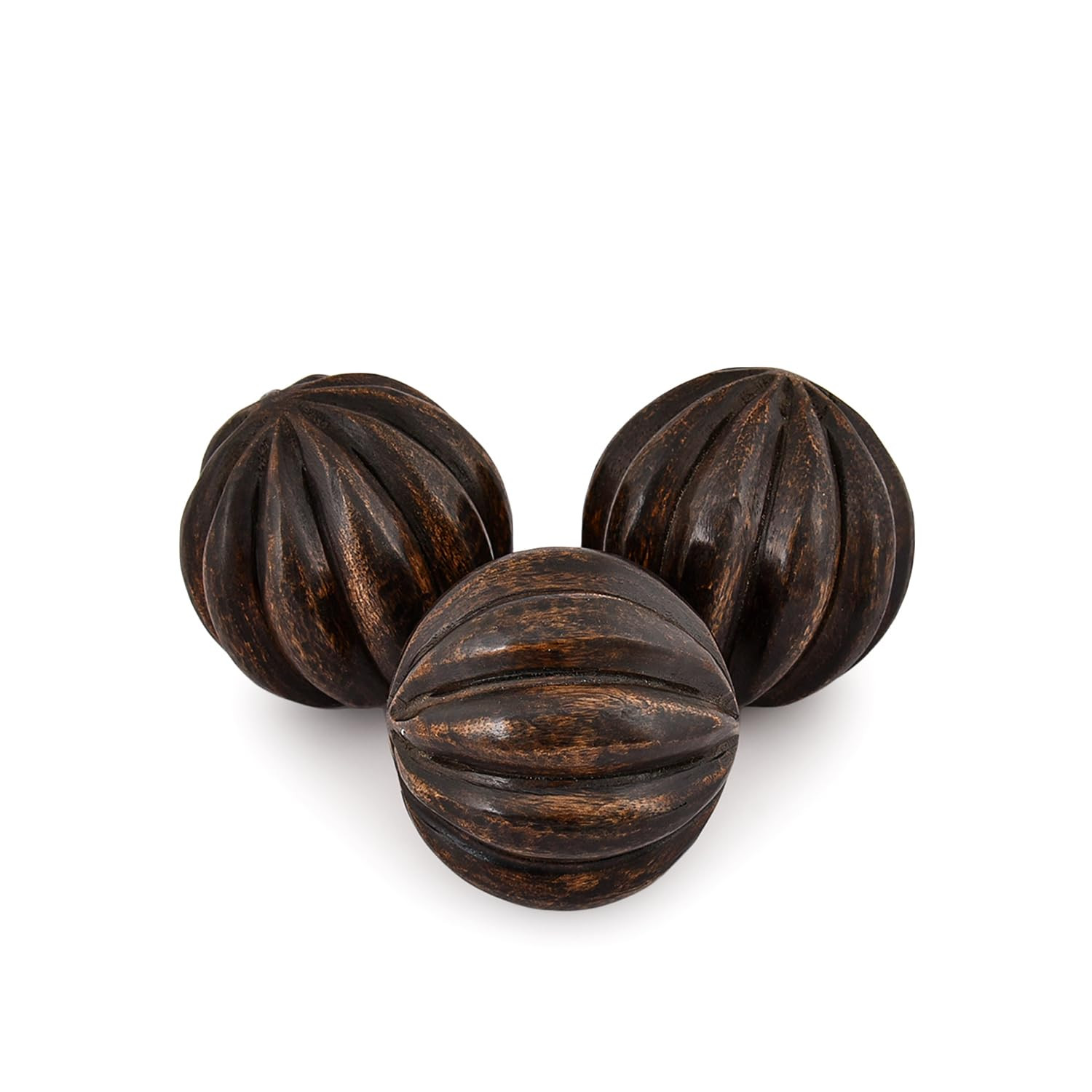 Kaizen Casa Decorative Balls Mango Wood Round Balls Set of 3 for Centerpiece Use Ideal for Use in... | Amazon (US)