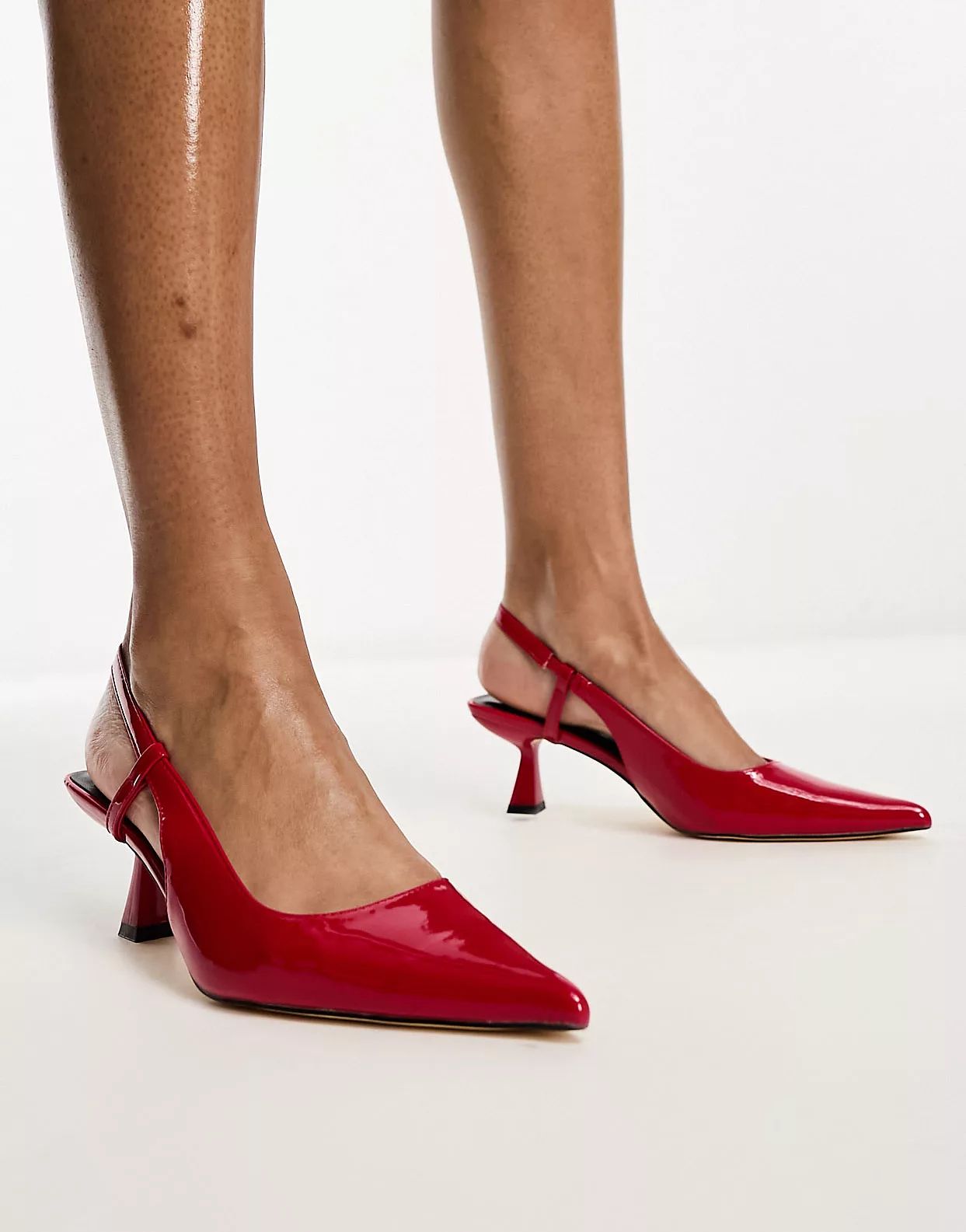Glamorous slingback mid stiletto heels in red patent | ASOS (Global)