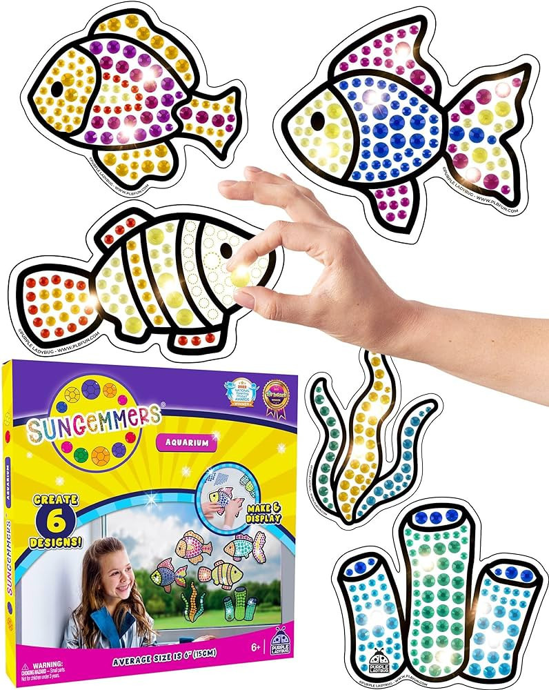 SUNGEMMERS Window Art Suncatcher Kits for Kids - Cool Gem Art Girl Craft Ages 6-8 - Great 7 Year ... | Amazon (US)