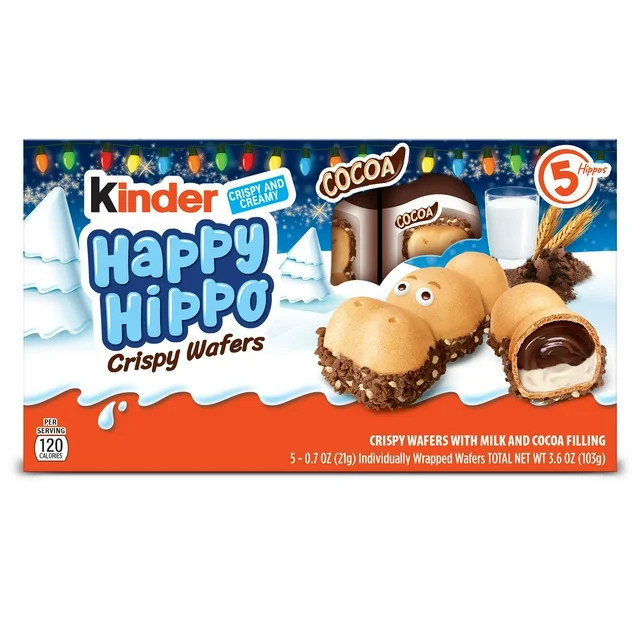 Kinder Happy Hippo Crispy Wafers, Holiday Gift, Great Stocking Stuffers, 3.6 oz, 5 Count - Walmar... | Walmart (US)