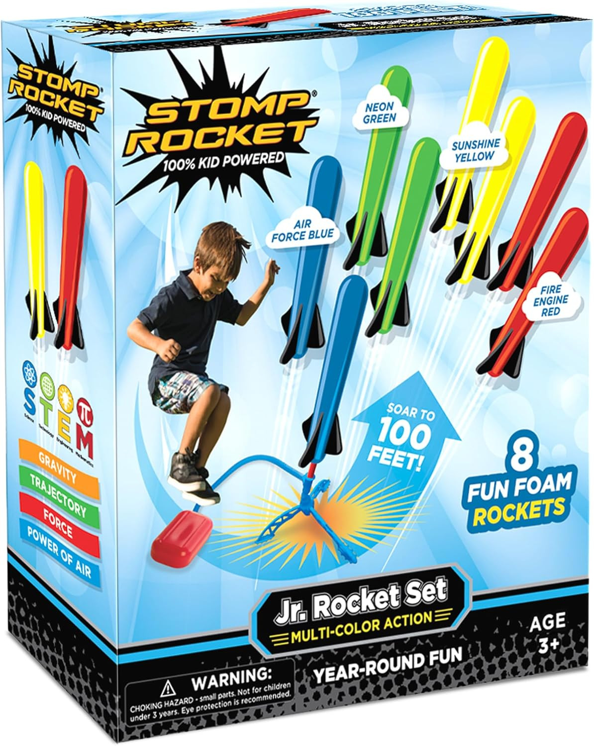Stomp Rocket Jr Multi-Color Rocket Launcher for Kids, 8 Rockets - Fun Outdoor Kids Gifts for Boys... | Amazon (US)