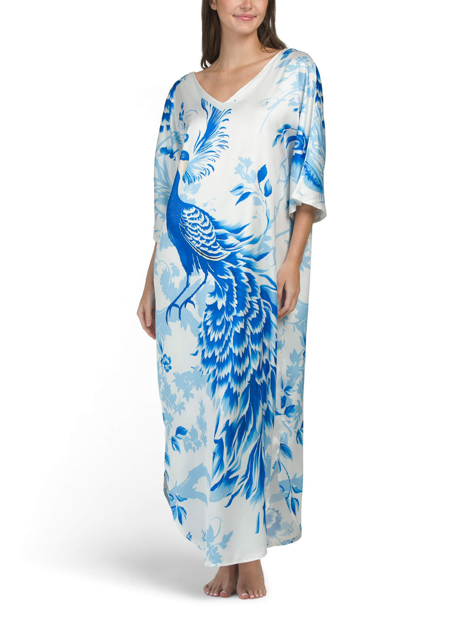 Satin Peacock Caftan | TJ Maxx