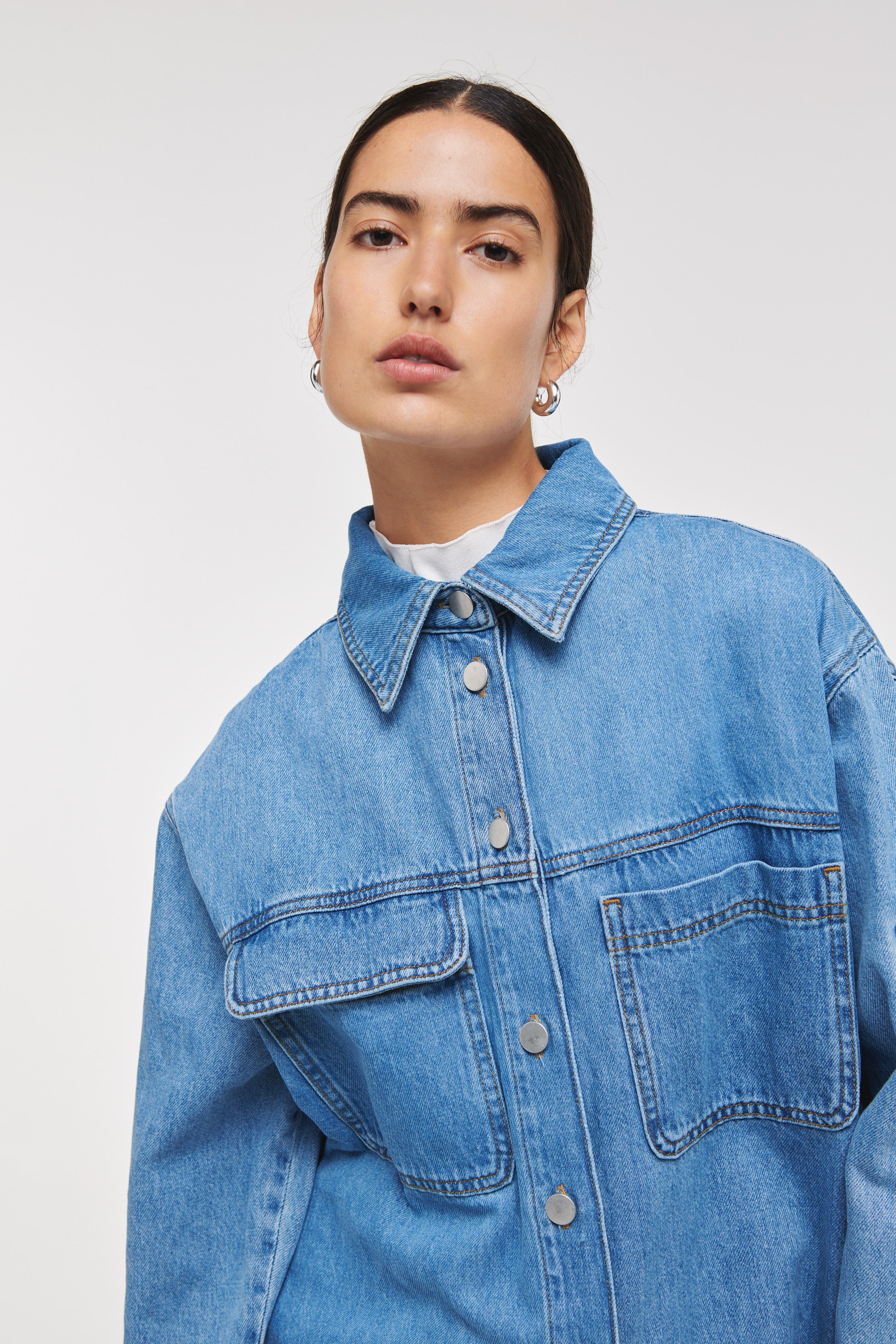 Kently | Denim Pocket Shirt in Light Wash | ALIGNE | Aligne UK