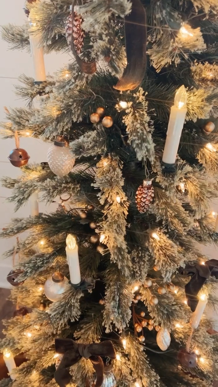 Christmas tree decor , Flameless Taper Candles flickering for Christmas Tree 🎄 

#LTKHoliday #LTKHome #LTKSeasonal