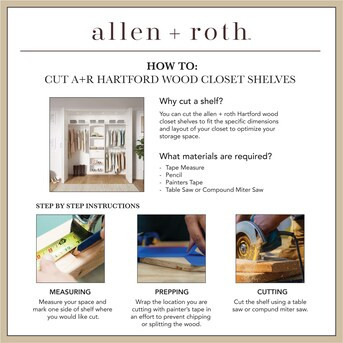 allen + roth Hartford 5-Feet to 8-Feet W x 6.33-Feet H White Solid Shelving Wood Closet System | Lowe's