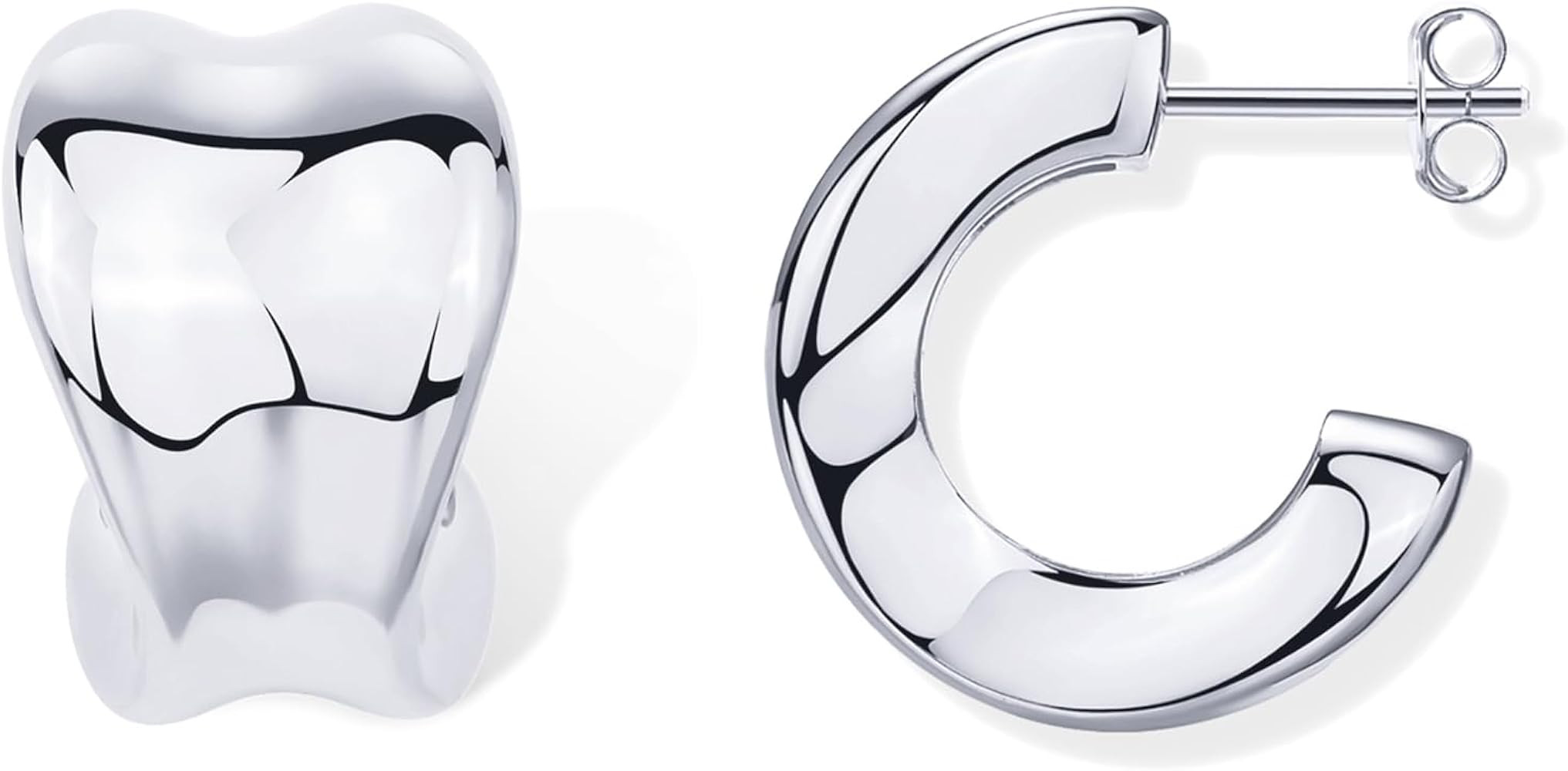 PAVOI 14K Gold Plated Sterling Silver Posts Statement Earrings for Women - Geometric Dome Teardro... | Amazon (US)