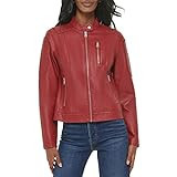 Levi's Women's Faux Leather Motocross Racer Jacket (Standard and Plus), Deep Red, X-Small | Amazon (US)