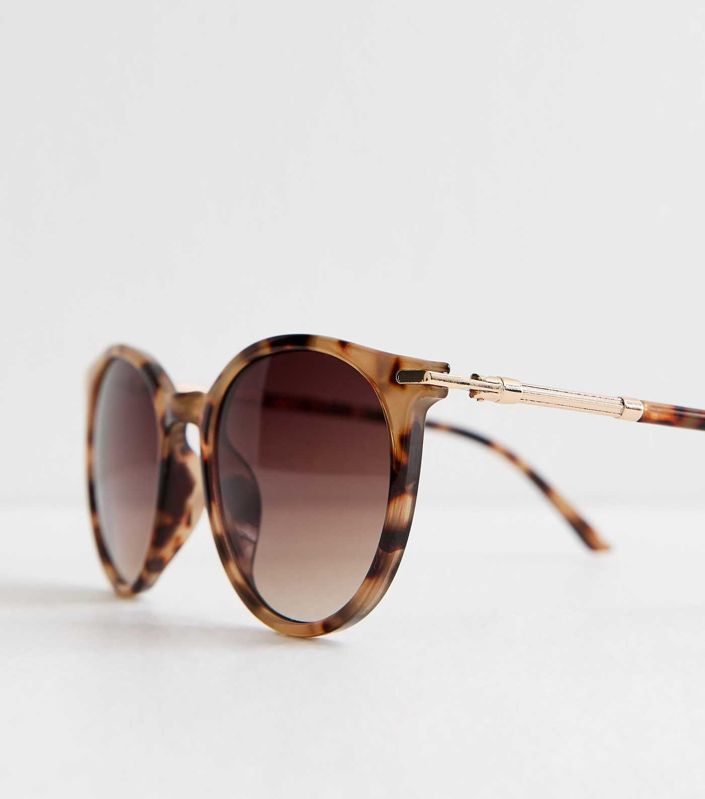 Brown Tortoise Effect Round Frame Sunglasses | New Look | New Look (UK)