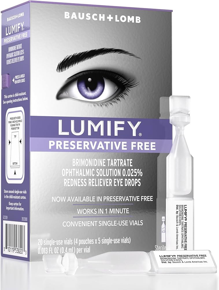 LUMIFY Preservative Free Eye Drops for Red Eyes, Redness Reliever for Sensitive Eye, Brighter and... | Amazon (US)
