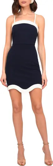 Scalloped Linen Trim Minidress | Nordstrom