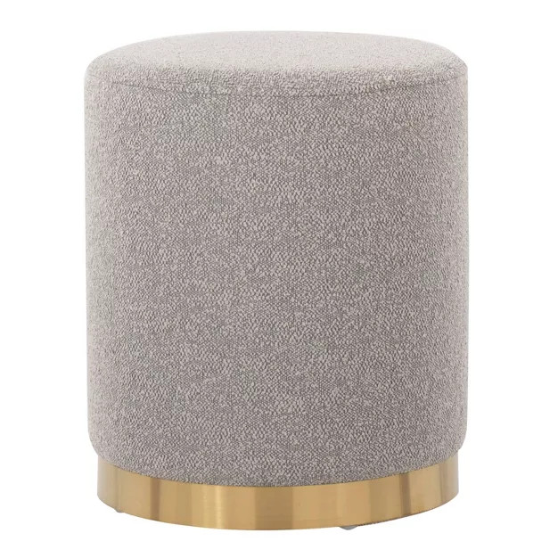 Marla Ottoman Light Gray/Gold - Lumisource | Target