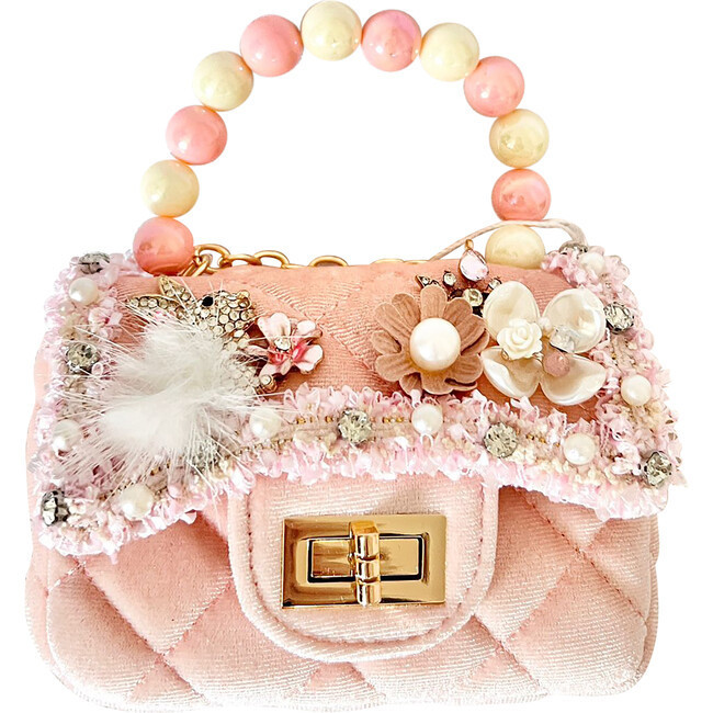 Pink Velvet Flower Bunny Charm Purse | Maisonette