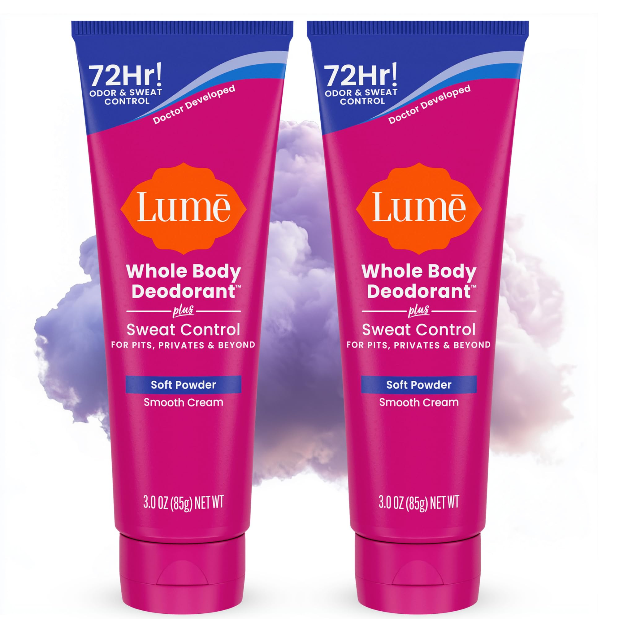 Lume Whole Body Deodorant Plus Sweat Control - Smooth Cream Tube - 72 Hour Odor And Sweat Control... | Amazon (US)