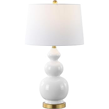 JONATHAN Y JYL4023D Bowen 27.5" Contemporary Transitional Ceramic Gourd LED Table Lamp, White/Bra... | Amazon (US)
