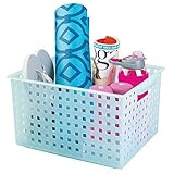 iDesign Household Storage Basket, for Closet, Office, Garage, Bathroom and more - Large, Water | Amazon (US)