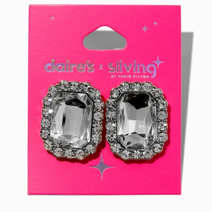 Claire's x Sliving by Paris Hilton Statement Crystal Stud Earrings | Claire's (UK)